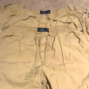 2 Abercrombie Men’s Small khaki adjustable joggers